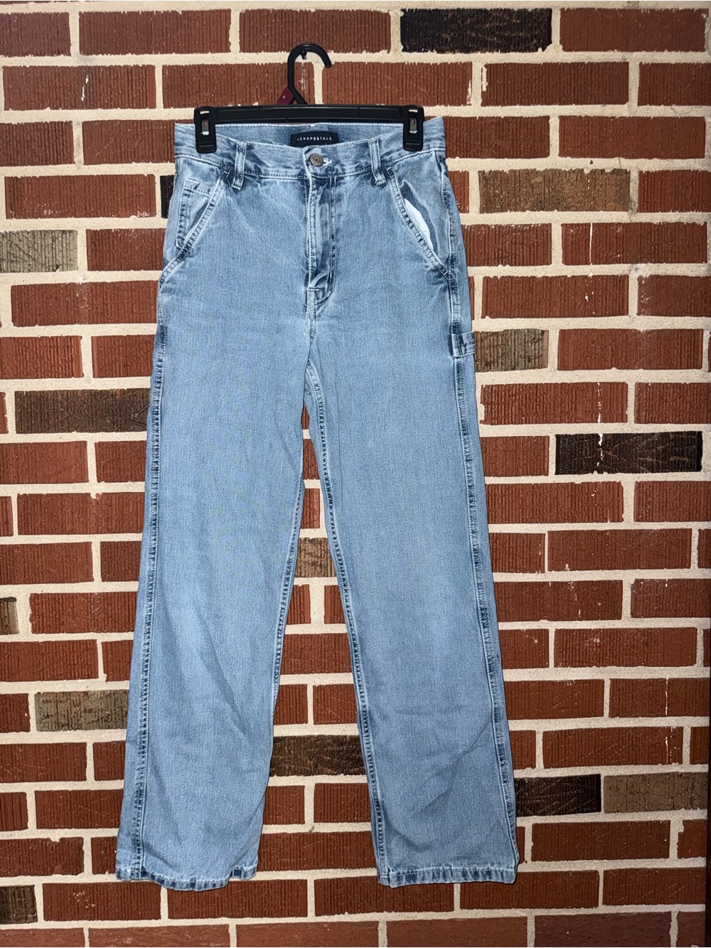 Aeropostale Women's Light Blue Relaxed Straight Jeans